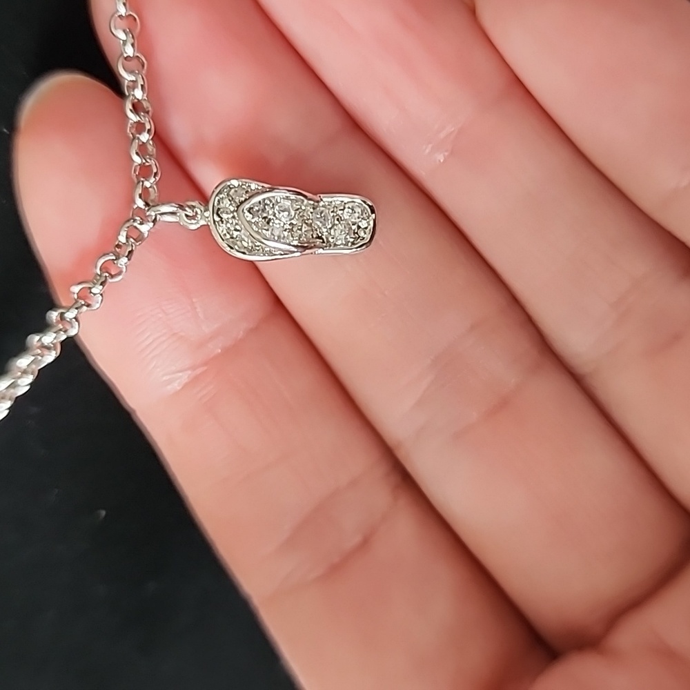 Flip flop cubic zirconia ankle bracelet**Everything Must Go SALE*